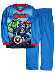 Avengers Boys Lightweight blue & Red Iron Man Hulk Pajamas Sleep Set Large 10-12