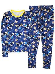 Cuddl Duds Boys Blue & Yellow Sonic Thermal Underwear Long Johns Large 10-12