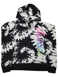 Justice Black & White Tie Dye Rainbow Hoodie Sweatshirt Sweat Shirt