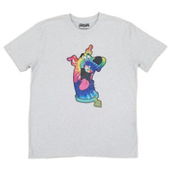 Scooby-Doo Mens Gray Tie-Dye Threadpixel Scooby Graphic Tee Crew Neck T-Shirt