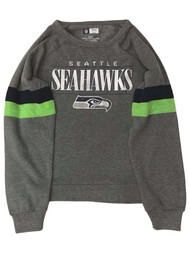 Womens Distressed Gray Seattle Seahawks Football Sweat Shirt Sweatshirt