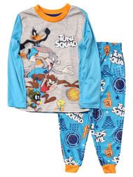 Space Jam Boys Long Sleeve Blue Tune Squad Pajamas Sleep Pants Set
