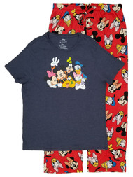 Disney Mens 2-Piece Mickey Mouse Goofy Donald Pluto Sleepwear Pajama Set