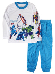 Marvel Boys Blue Avengers Long Sleeve T-Shirt Sleep Pants Pajama Set