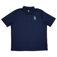 Fanatics Mens Navy Blue Seattle Mariners MLB Performance Polo Shirt