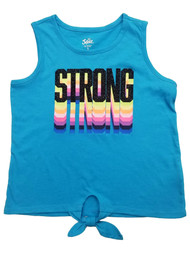 Justice Girls Blue Black & Neon Strong Sleeveless Shirt Tank Top