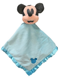 Disney Mickey Mouse Blue Baby Blankee Silky Edge Security Blanket