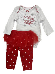 Carters Infant Girls Merry & Bright Bodysuit & Tutu Leggings Holiday Outfit 3m