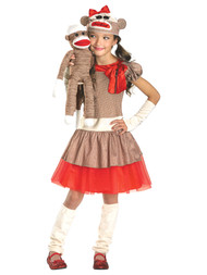 Disguise Girls Brown Sock Monkey Dress Halloween Costume Small (4-6)