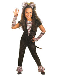 Disguise Girls Fancy Feline Kitty Cat Velvety Jumpsuit Halloween Costume S(4-6X)