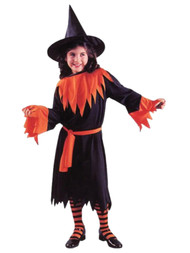 Fun World Girls Black & Orange Witches Dress Halloween Costume