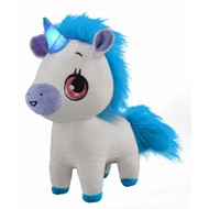 Wish Me Pets Light Up LED Plush White & Blue Unicorn Stuffed Animal with Sound