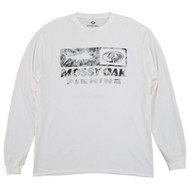 Mossy Oak Fishing Mens White Long Sleeve Crew Neck Graphic Tee T-Shirt