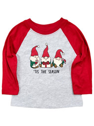 Infant & Toddler Boys & Girls Gray Gnome Christmas Holiday T-Shirt Tee