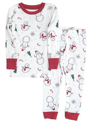 Infant & Toddler Boys White Snowman Christmas 2-Piece Pajamas PJ Set