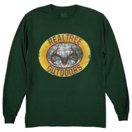 Realtree Outdoors Mens Green Long Sleeve Crew Graphic Tee T-Shirt