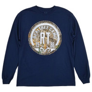 Realtree Mens Navy Blue Long Sleeve Crew Neck Camouflage Graphic T-Shirt