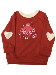 Infant & Toddler Girls Red Heart Sloth Valentine Baby Sweatshirt Sweat Shirt