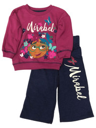 Disney Encanto Infant Girls Pink & Blue Mirabel Outfit Pants & Sweatshirt