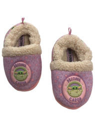 Star Wars Toddler Girls Purple Baby Yoda Mandalorian Slippers Shoes