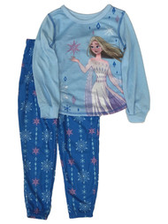 Disney Frozen Girls Long Sleeved Blue Elsa Pajamas Joggers Sleep Set