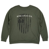 Bone Collector Mens Moss Green Fleece Crew Pullover Sweatshirt