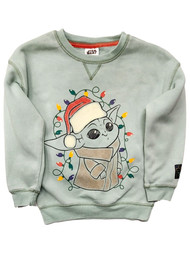 Star Wars Infant & Toddler Boy Green Yoda Christmas Lights Sweatshirt Top