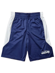Boys Navy NFL Team Apparel Seahawks Athletic Shorts With Elastic Waist