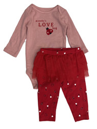 Carters Infant Girls Mommy's Love Bug Valentine Bodysuit & Tutu Leggings