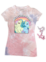 Junior Womens Pink Tie Dye My Little Pony Tee Shirt T-shirt