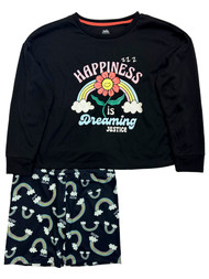 Justice Girls Rainbow Happiness is Dreaming Flower Pajamas Lounge Sleep Set
