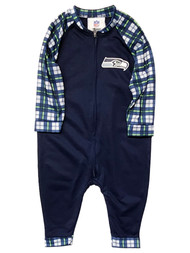 Team Apparel Infant Boys Blue Light Weight Seahawks Sleeper Pajamas