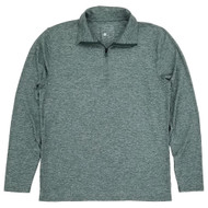 Stylus Mens Green Heather Long Sleeve Performance Quarter Zip Pullover Shirt