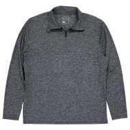 Stylus Mens Black Heather Long Sleeve Performance Quarter Zip Pullover Shirt
