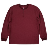 Stafford Mens Rich Burgundy Long Sleeve Thermal Waffle Knit Henley Shirt XL