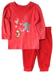 Infant & Toddler Boys & Girls Red Jungle Animal Valentines 2-Piece Outfit
