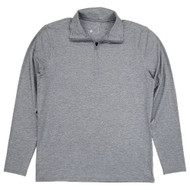 Stylus Mens Gray Heather Long Sleeve Performance Quarter Zip Pullover Shirt