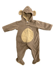Infant Boys Monkey Hooded Pram With Ears & Tail Halloween Costume