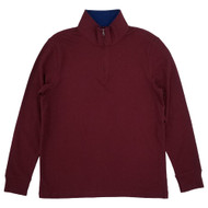 St. Johns Bay Mens Windsor Wine Burgundy Quarter-Zip Pullover Sweatshirt