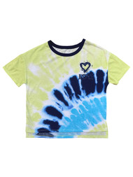 Justice Girls Blue & Lime Green Tie Dye Short Sleeve T-Shirt Tee Shirt L (12/14)