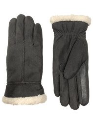 Isotoner Smart Dri Womens Gray Sherpa Touchscreen Text Gloves