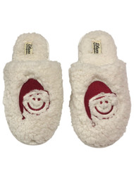 Dearfoams Dluxe Womens Plush White Sherpa Santa Claus Holiday Slippers L (9-10)
