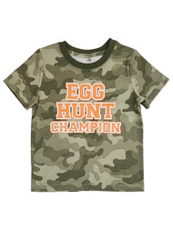 Toddler Boys Green Camo Easter Egg Hunt Champion Short Sleeve Tee T-Shirt