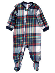 Infant Boys Red, Blue, Green & Yellow Plaid Footie Footed Sleeper Pajama