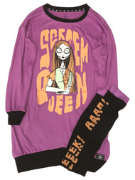 Nightmare Before Christmas Womens Purple Nightgown Sleepshirt & Socks