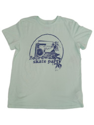 Lee Womens Green Vintage Look Boardwalk Skate Party Short Sleeve T-Shirt