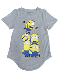 Despicable Me Junior Womens Gray Minions Tee Shirt T-shirt