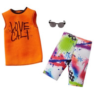 Barbie Fashion Pack, Ken Doll Clothes, Sleeveless Love Cali Shirt & Board Shorts