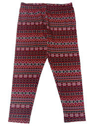 Junior Womens Red Christmas Snowflakes Holiday Leggings Stretch Pants