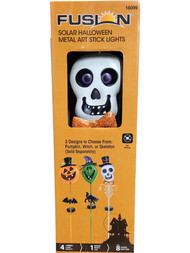 LED Solar Lighted Metal Skeleton Pathway Marker Halloween Yard Stake Decoration
